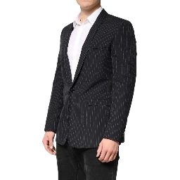 Black Stripes 1 Button Suit Jacket Blazer