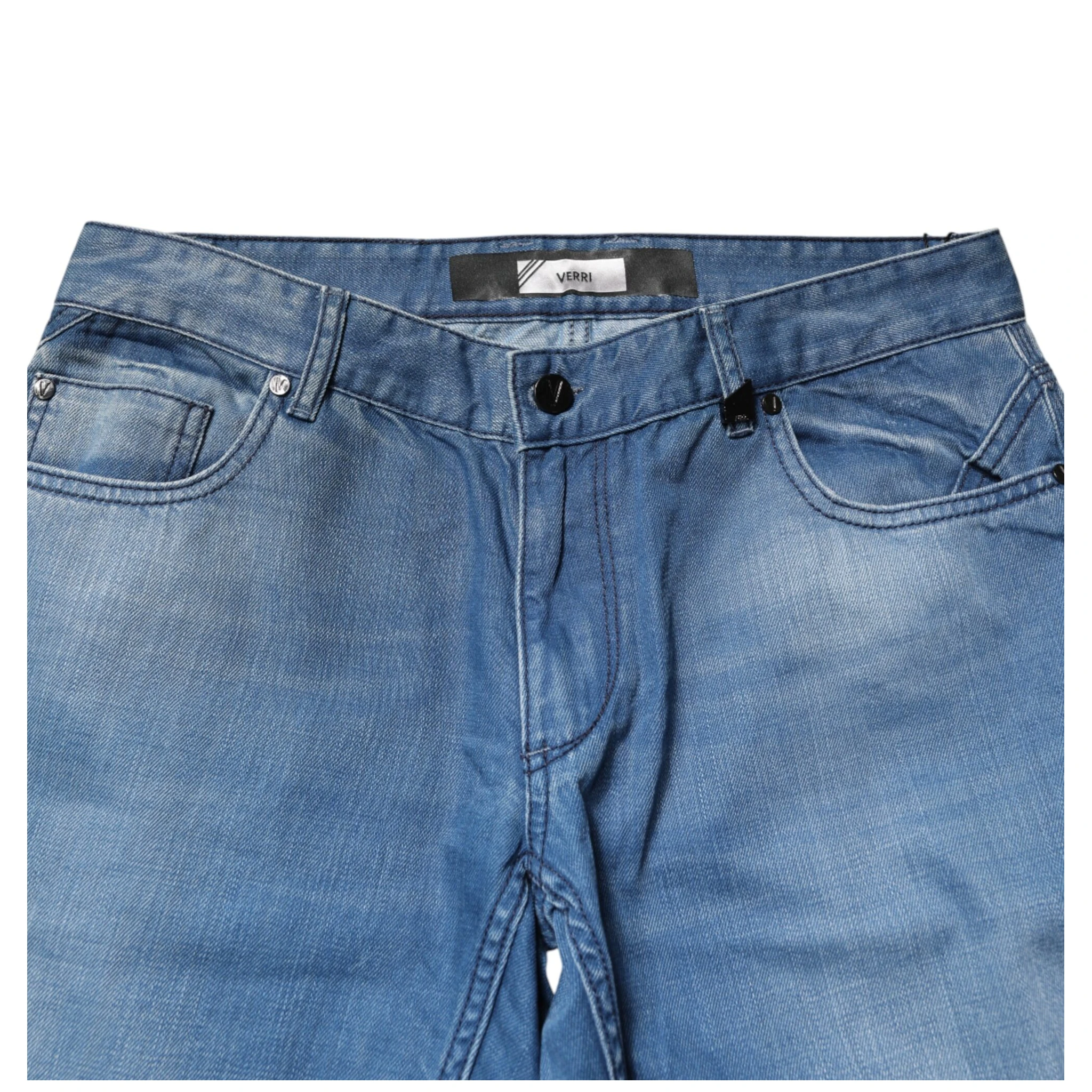 Blue Washed Cotton Skinny Fit Men Denim Trouser Jeans