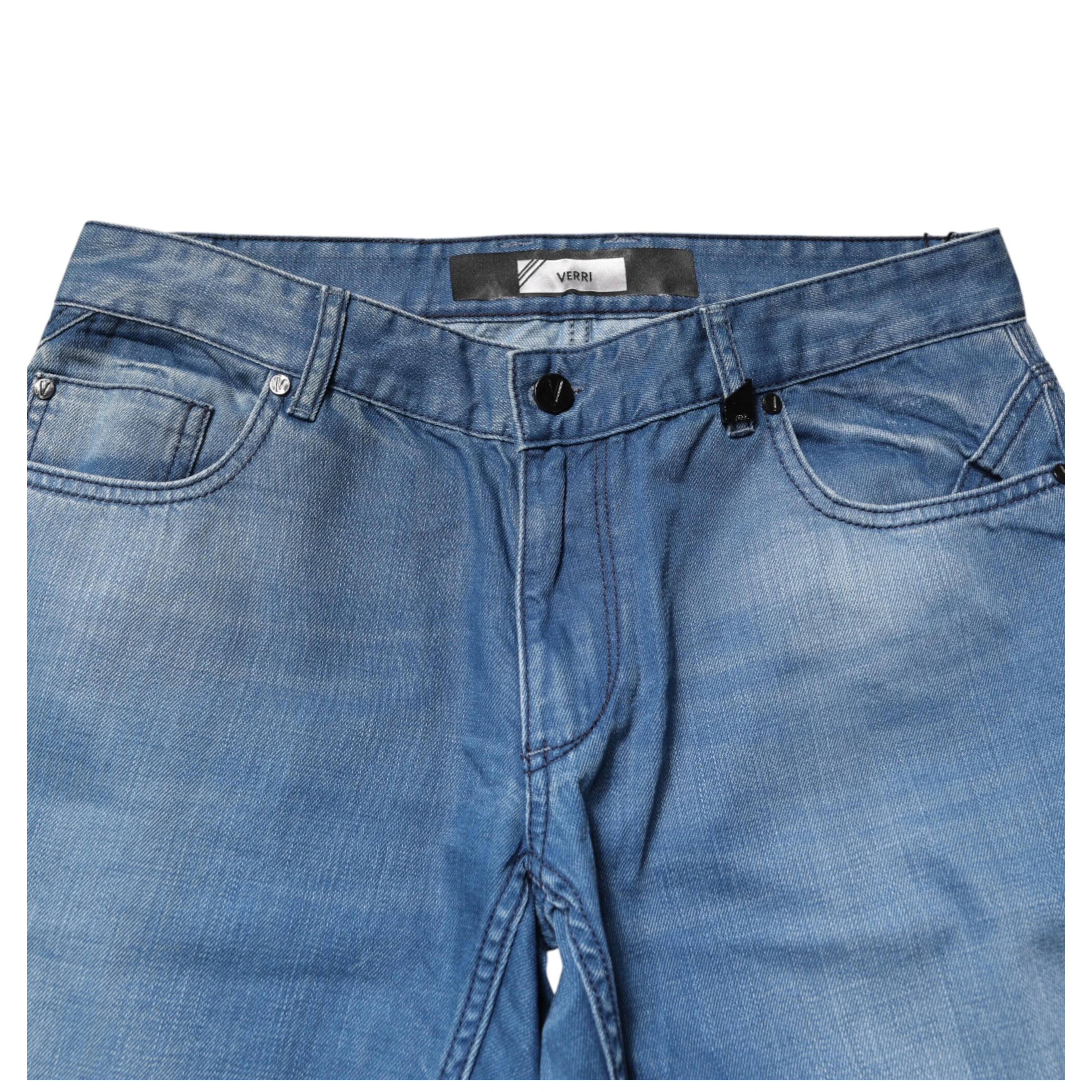 Blue Washed Cotton Skinny Fit Men Denim Trouser Jeans
