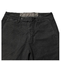 Dark Gray Cotton Mid Waist Skinny Men Denim Jeans