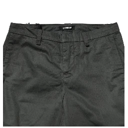 Dark Gray Cotton Mid Waist Skinny Men Chino Trouser Pants