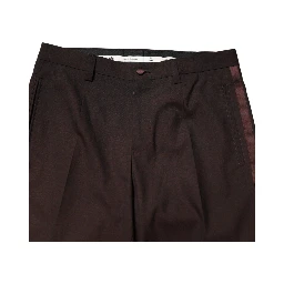 Brown Polyester Men Dress Trousers Pants