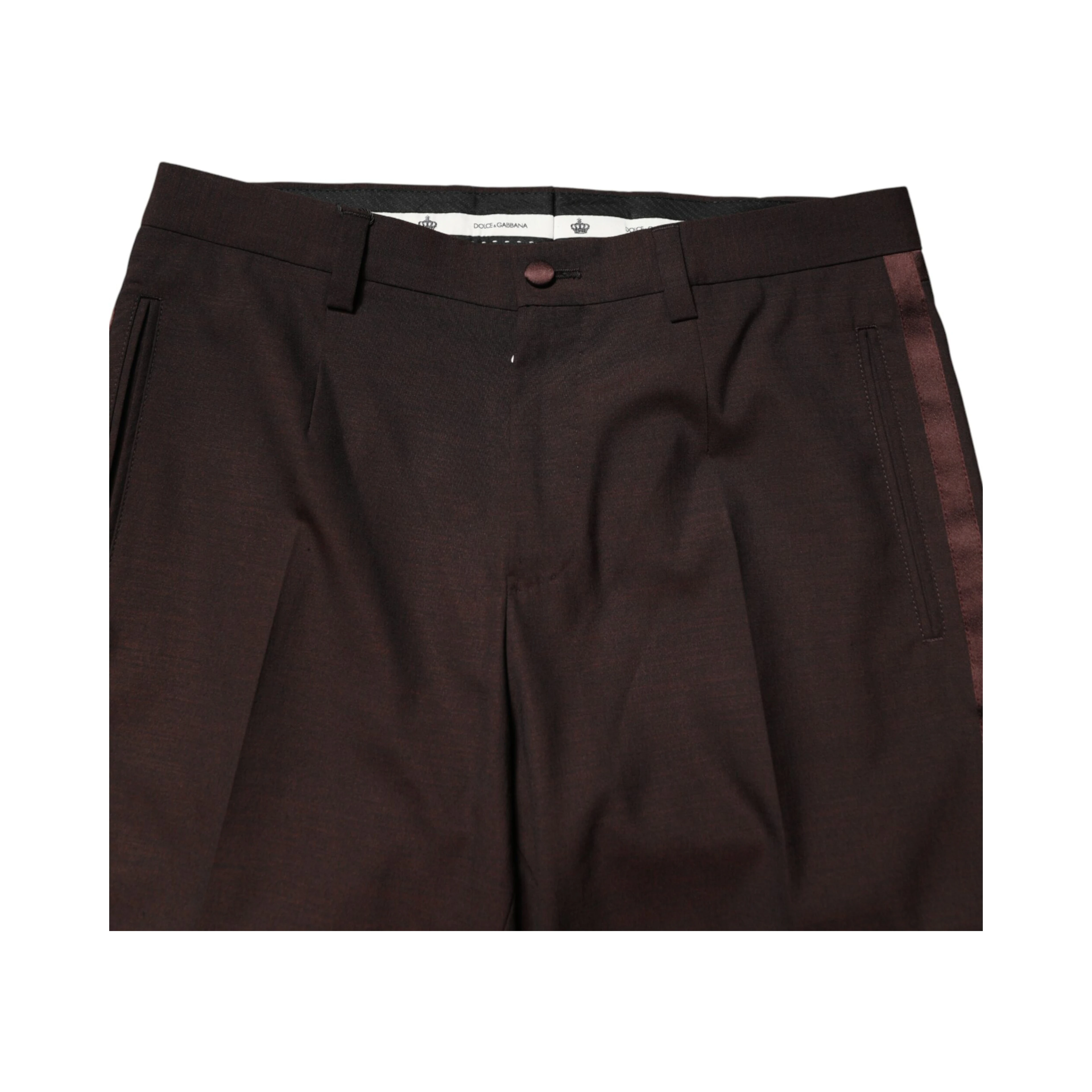 Brown Polyester Men Dress Trousers Pants