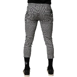 Black White Checkered Men Cropped Pants