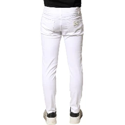 White Cotton Stretch Skinny Denim Men Jeans