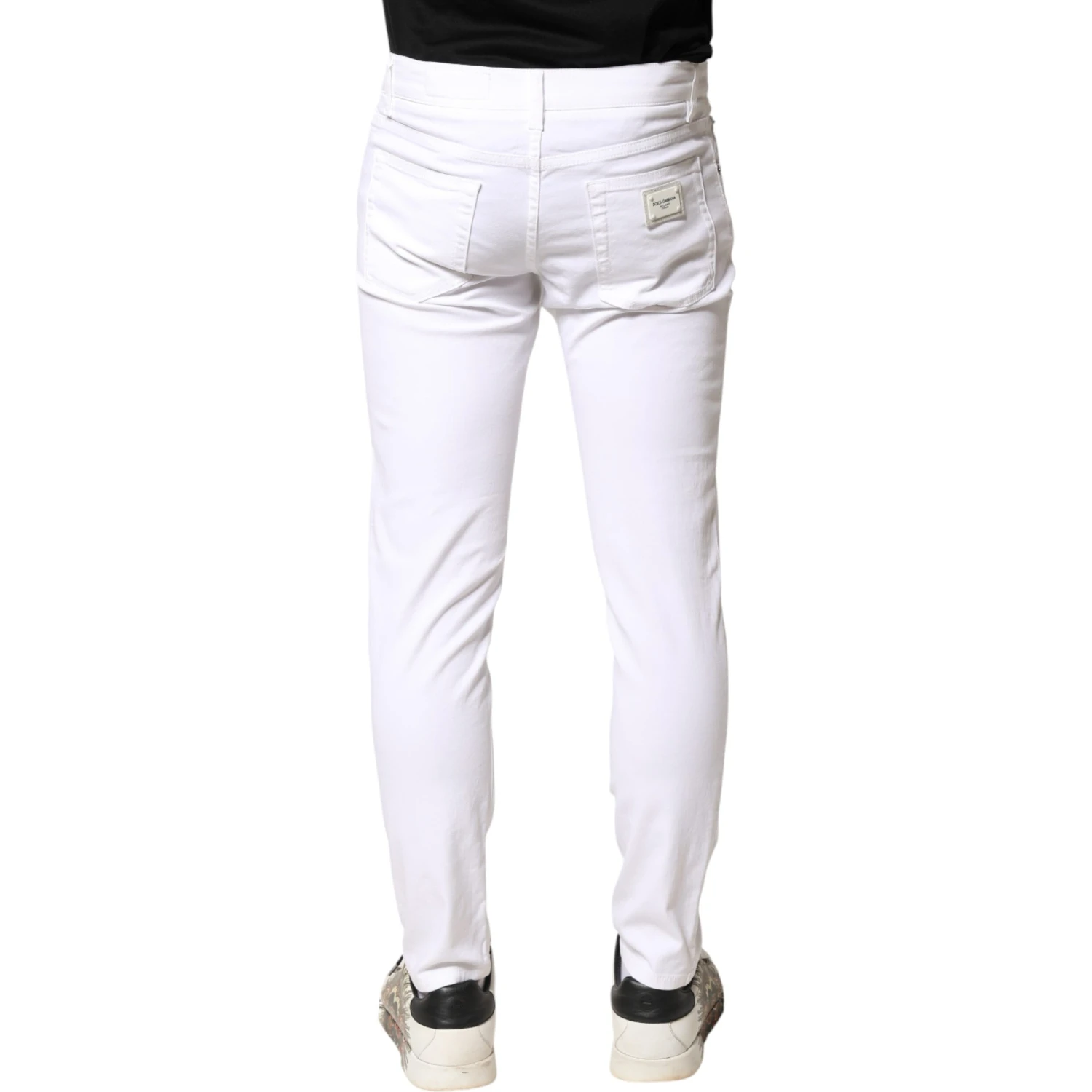 White Cotton Stretch Skinny Denim Men Jeans