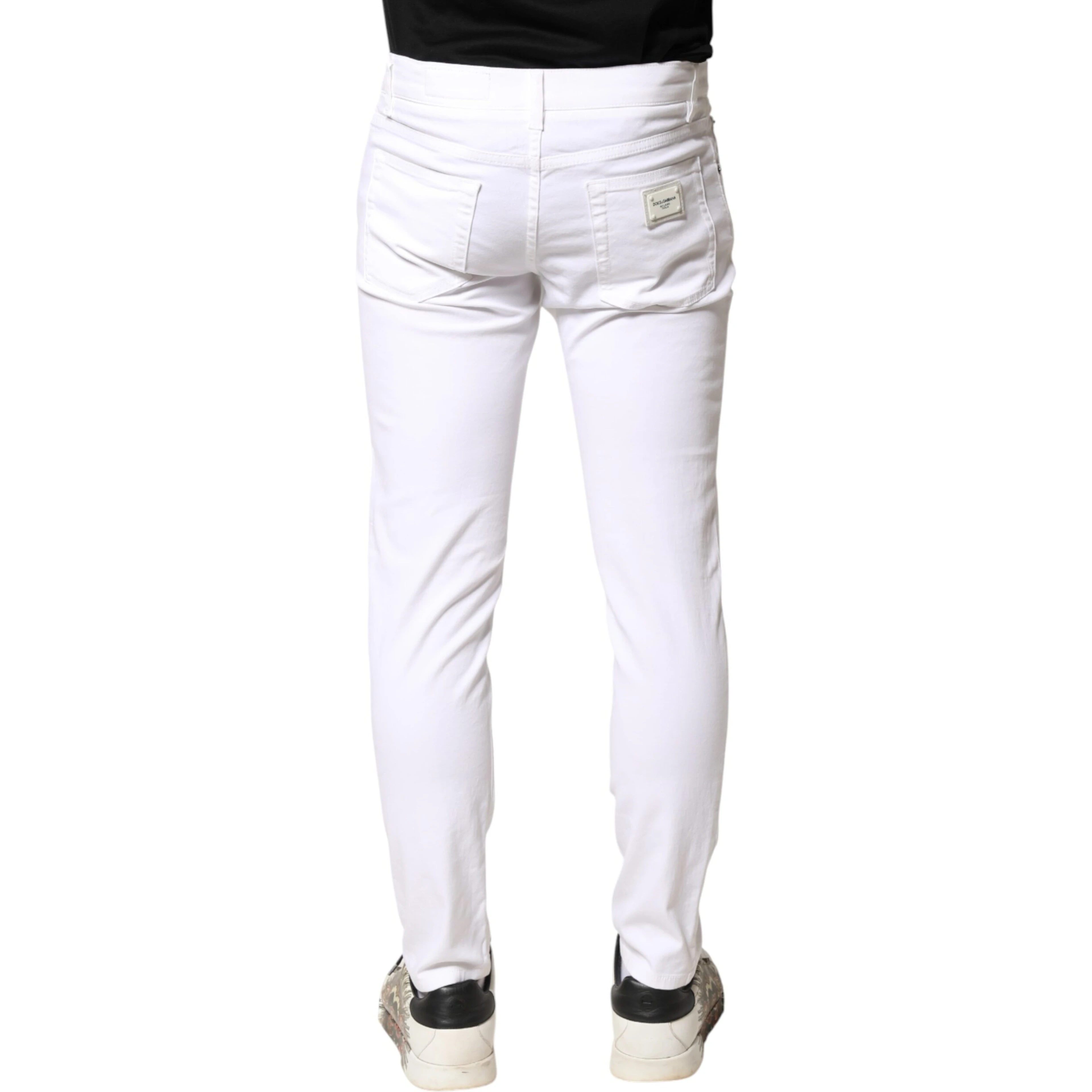 White Cotton Stretch Skinny Denim Men Jeans