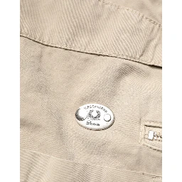 Beige Cotton Mid Waist Straight Men Denim Jeans