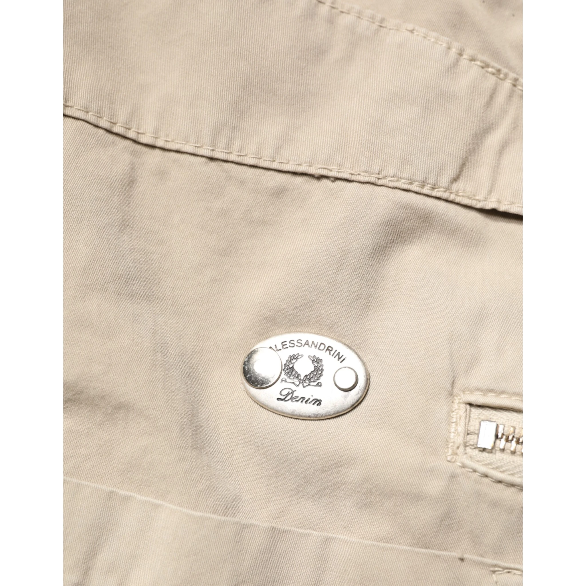 Beige Cotton Mid Waist Straight Men Denim Jeans