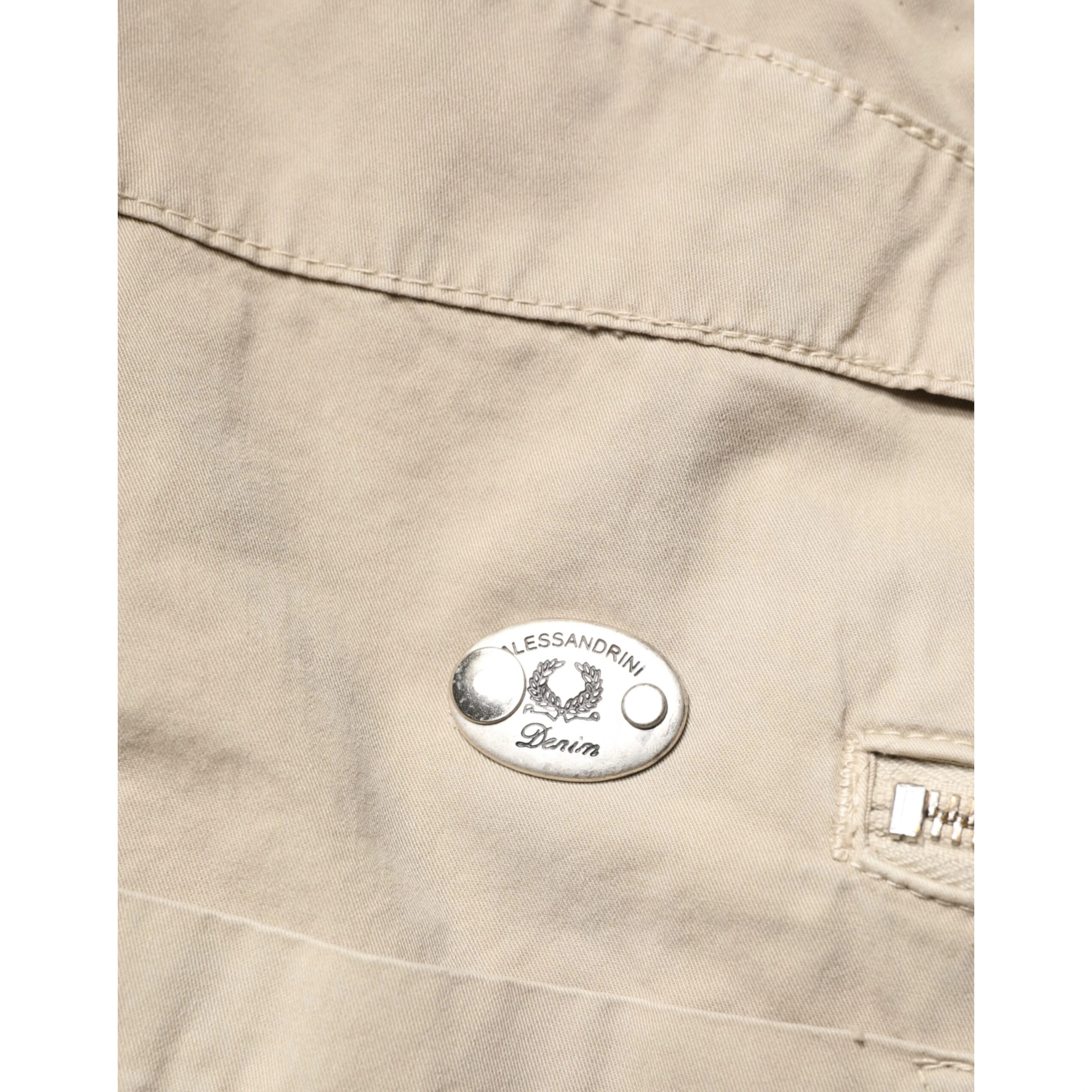 Beige Cotton Mid Waist Straight Men Denim Jeans