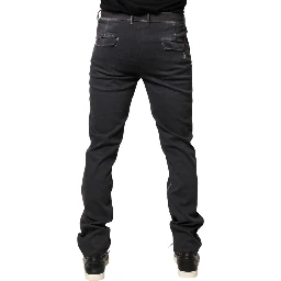 Dark Gray Mid Waist Skinny Fit Men Denim Trouser Jeans