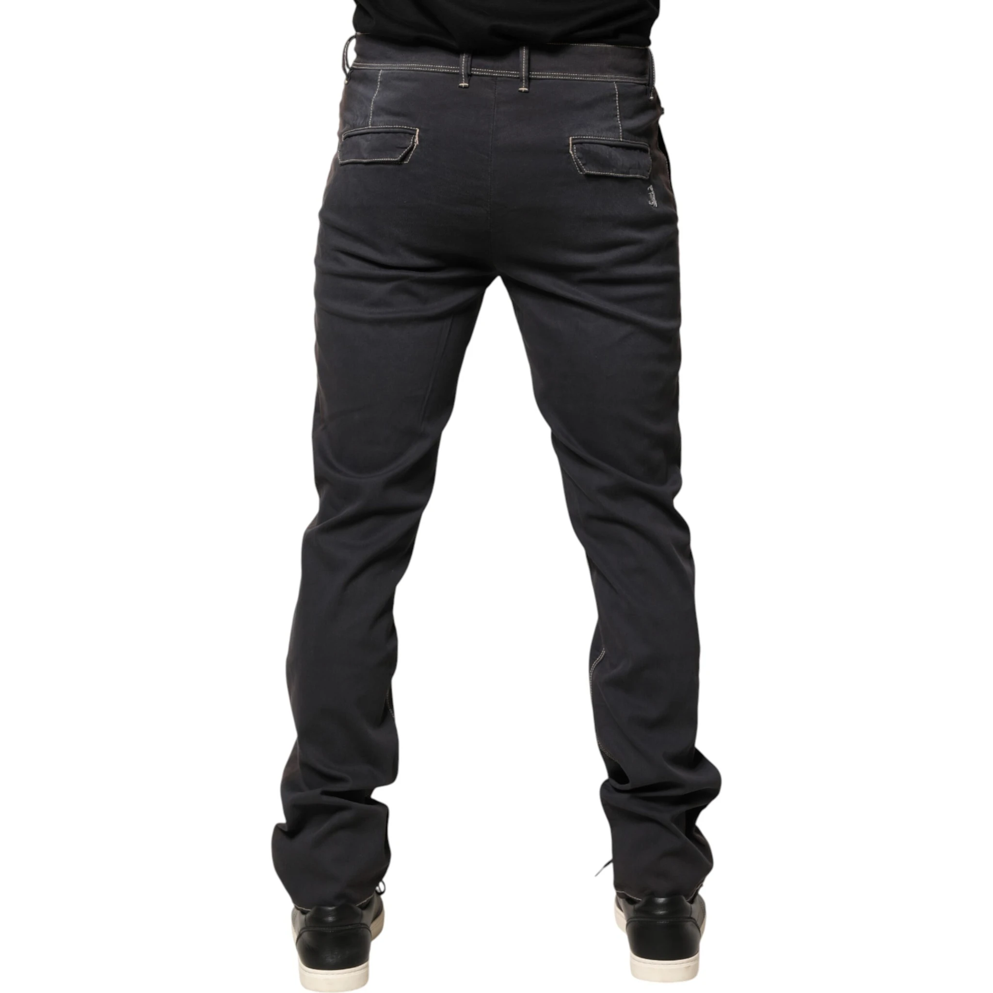 Dark Gray Mid Waist Skinny Fit Men Denim Trouser Jeans