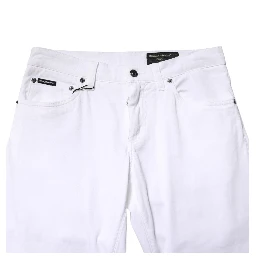 White Cotton Stretch Skinny Denim Men Jeans