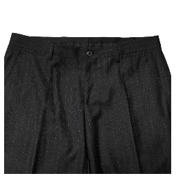 Black Stripes Wool Men Dress Trousers Pants