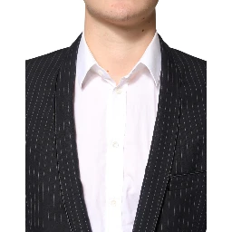 Black Stripes 1 Button Suit Jacket Blazer