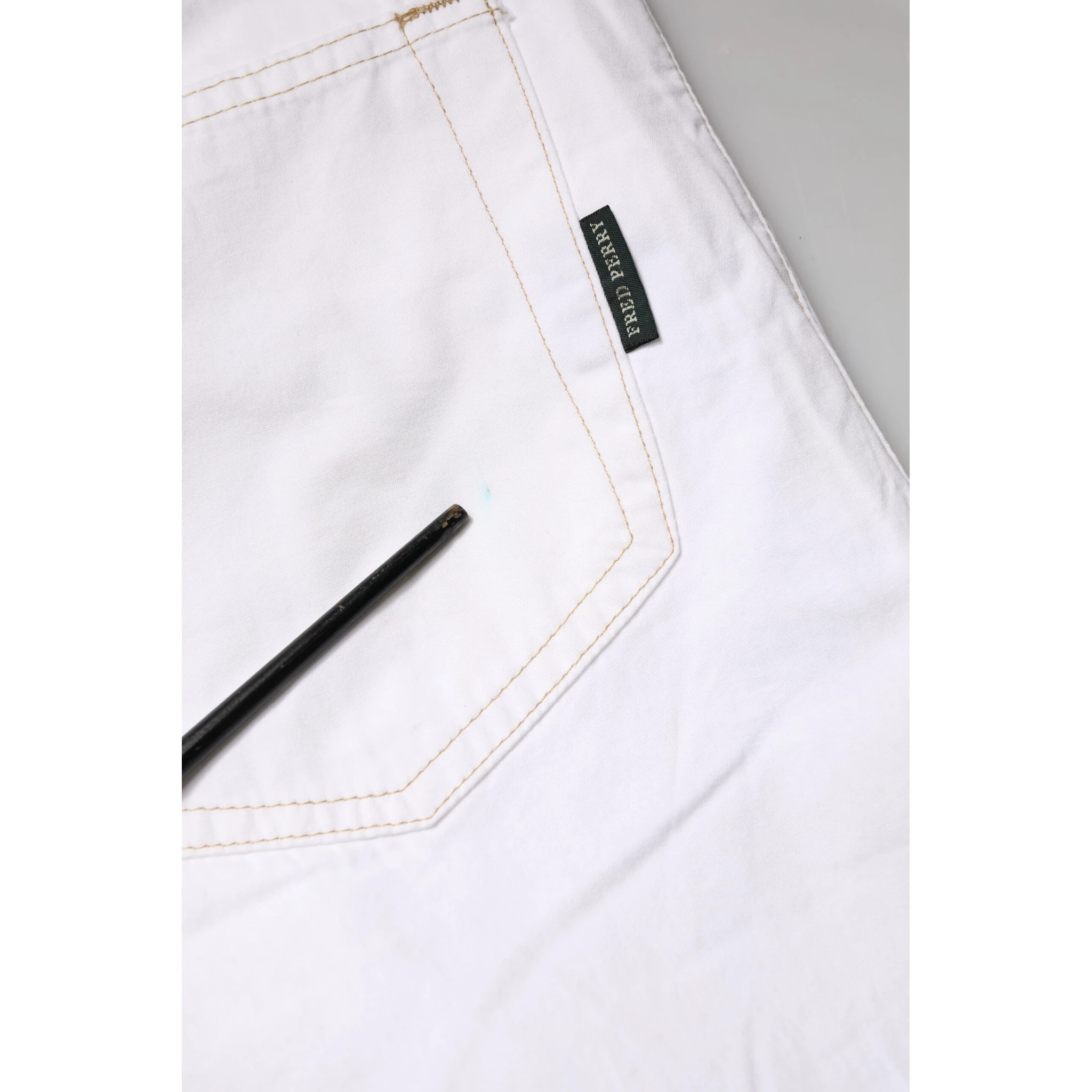 White Cotton Mid Waist Straight Men Denim Jeans