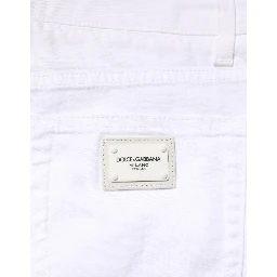 White Cotton Stretch Skinny Denim Men Jeans