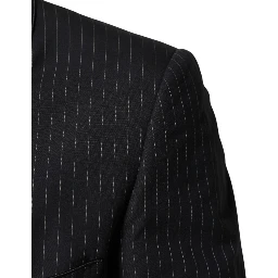Black Stripes 1 Button Suit Jacket Blazer