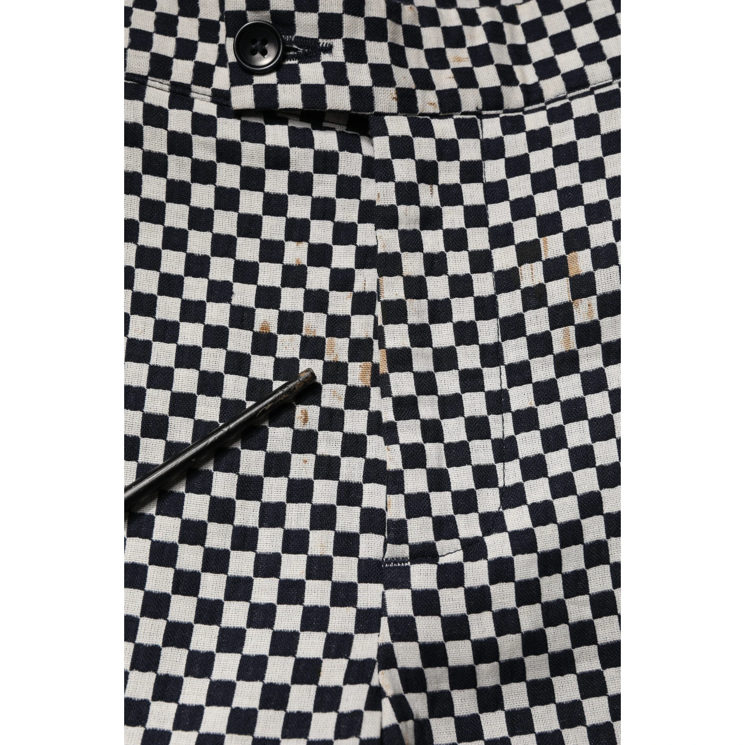 Black White Checkered Men Cropped Pants