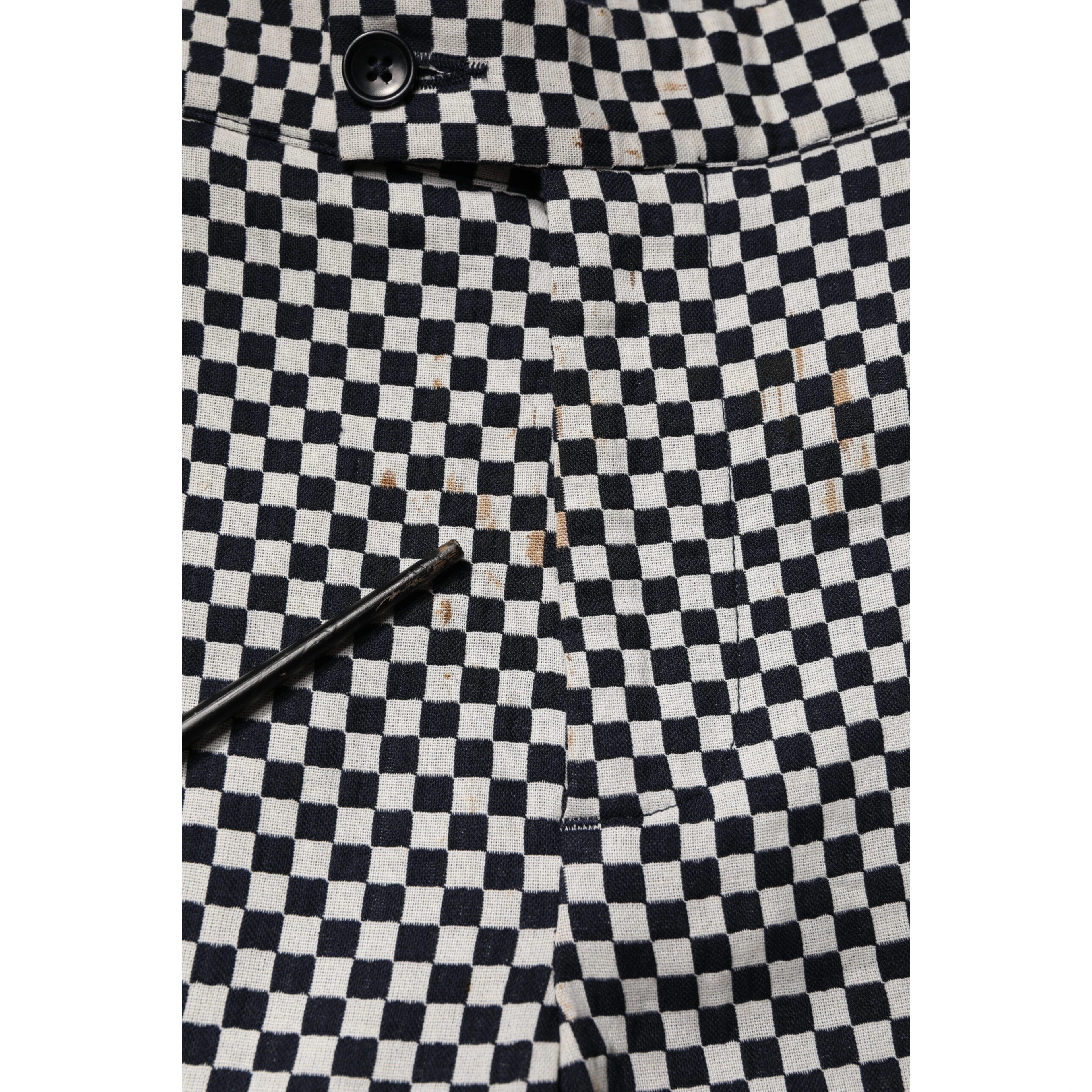 Black White Checkered Men Cropped Pants