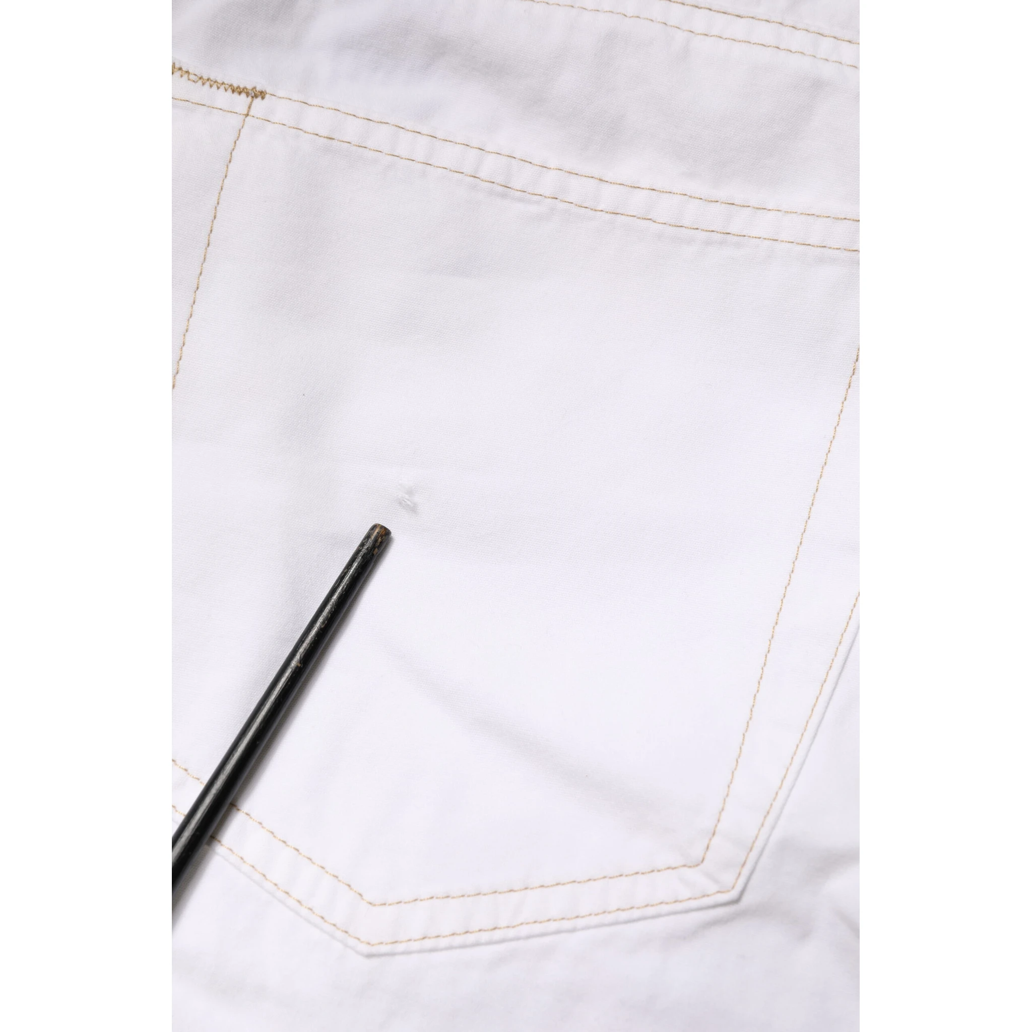 White Cotton Mid Waist Straight Men Denim Jeans