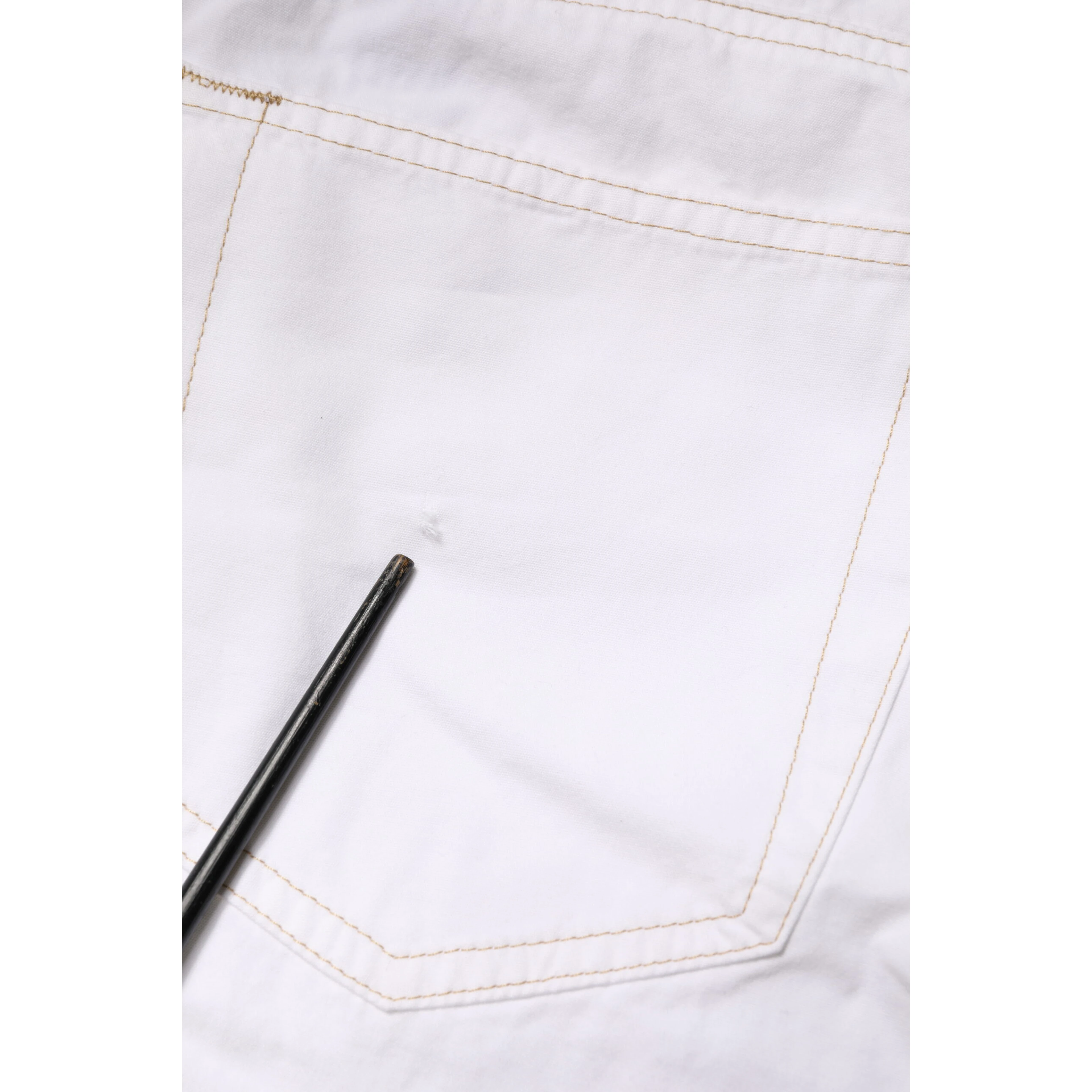 White Cotton Mid Waist Straight Men Denim Jeans