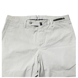 Light Gray Mid Waist Men Straight Chino Trouser Pants