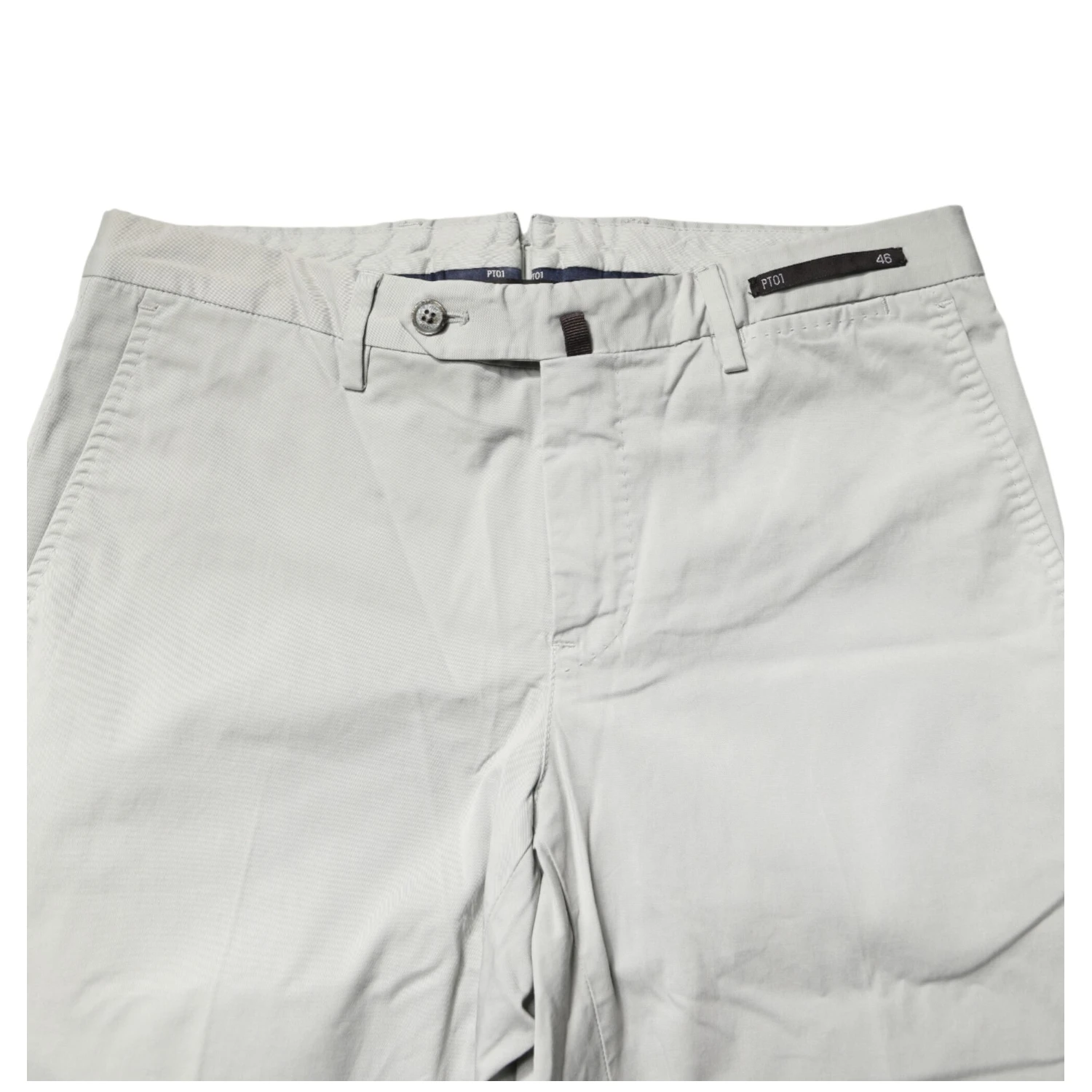 Light Gray Mid Waist Men Straight Chino Trouser Pants