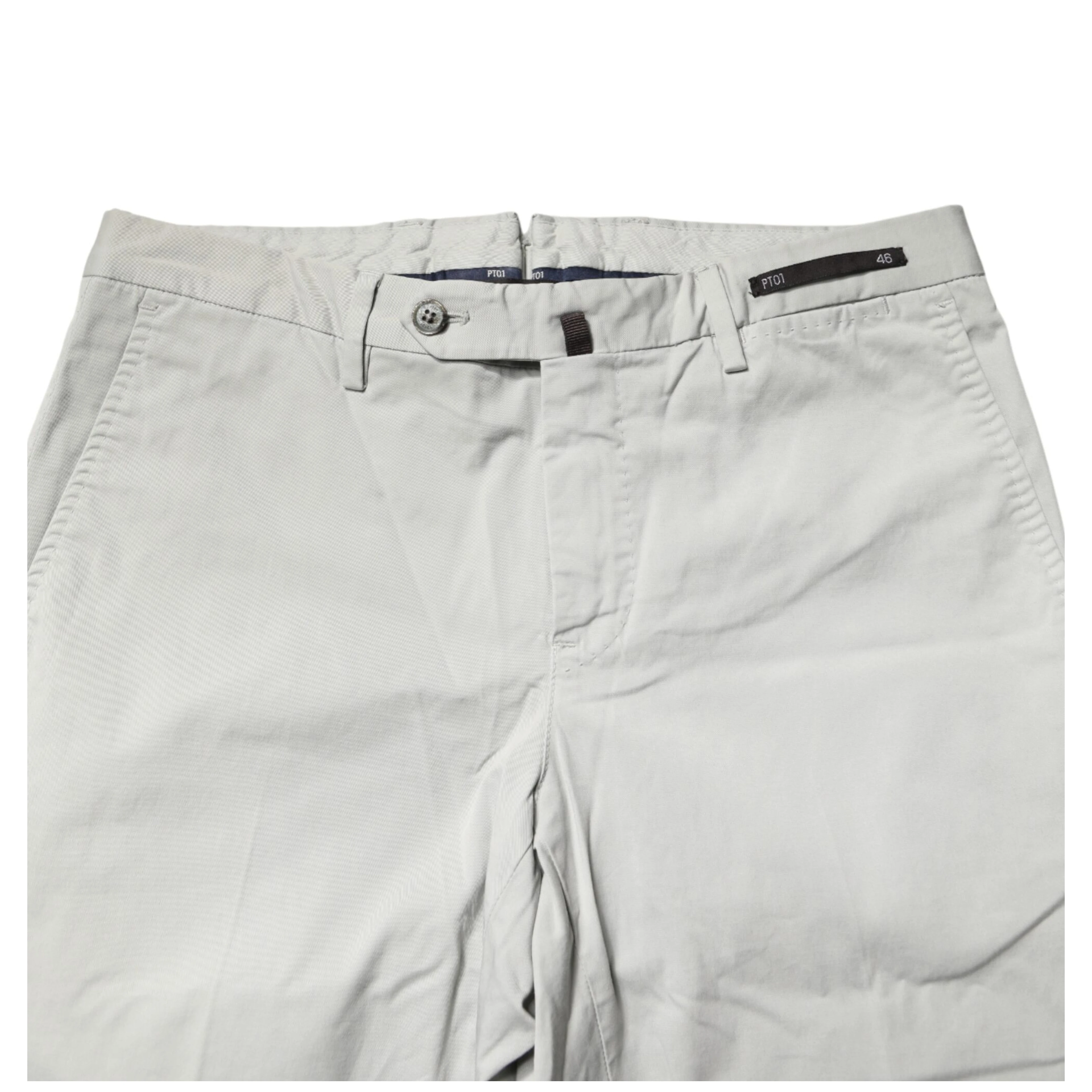 Light Gray Mid Waist Men Straight Chino Trouser Pants