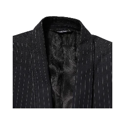 Black Stripes 1 Button Suit Jacket Blazer