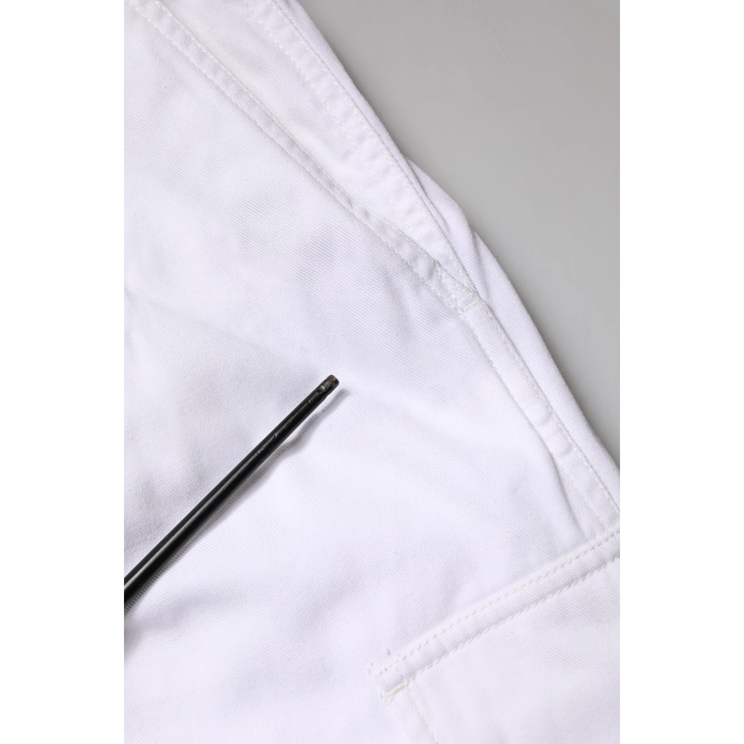 White Cotton Men Cargo Denim Trouser Jeans