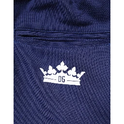 Blue Cotton Mid Waist Jogger Trousers Pants