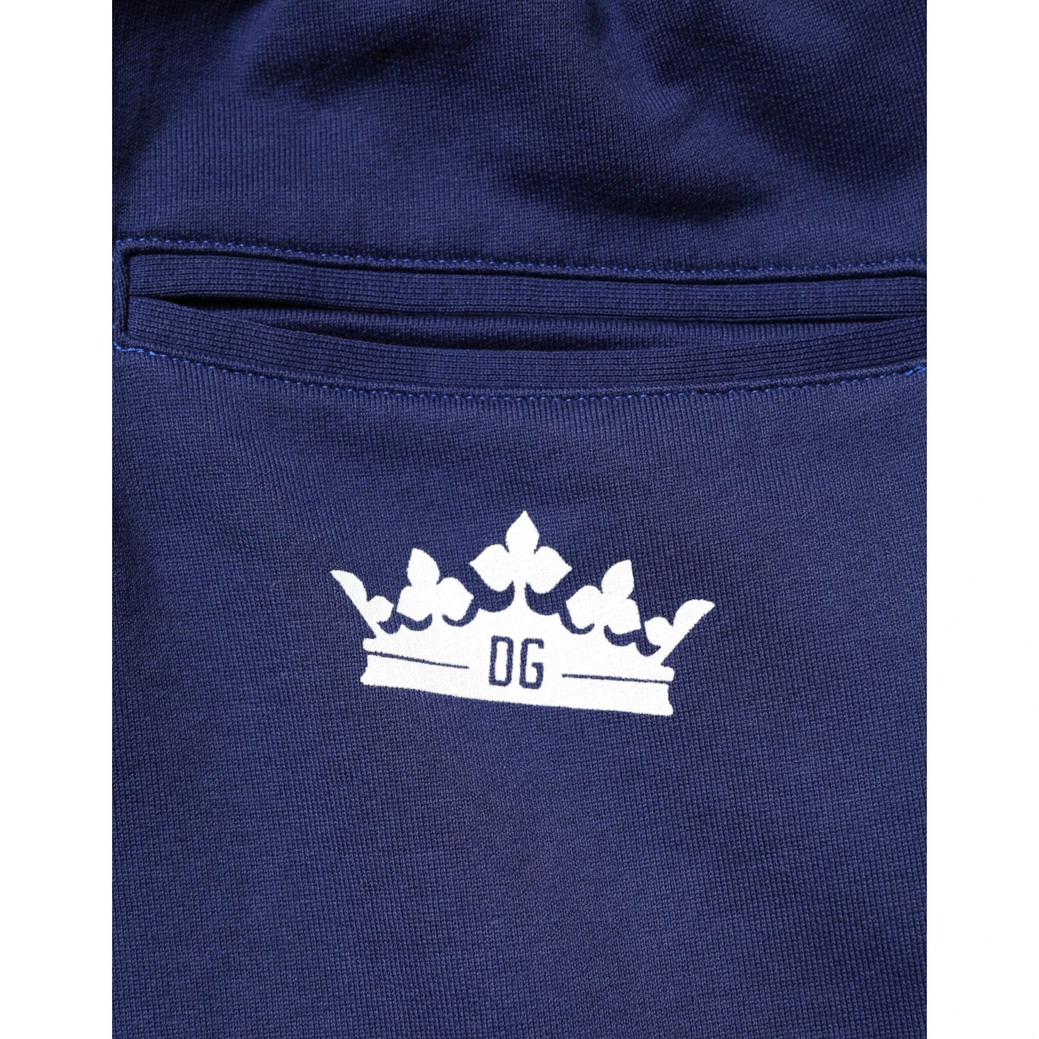 Blue Cotton Mid Waist Jogger Trousers Pants