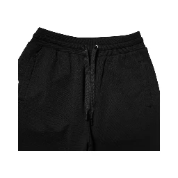 Black Cotton Mid Waist Jogger Trousers Pants