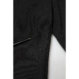 Black Cotton Mid Waist Jogger Trousers Pants