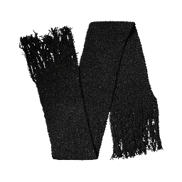 Black Cashmere Knit Shawl Fringes Scarf