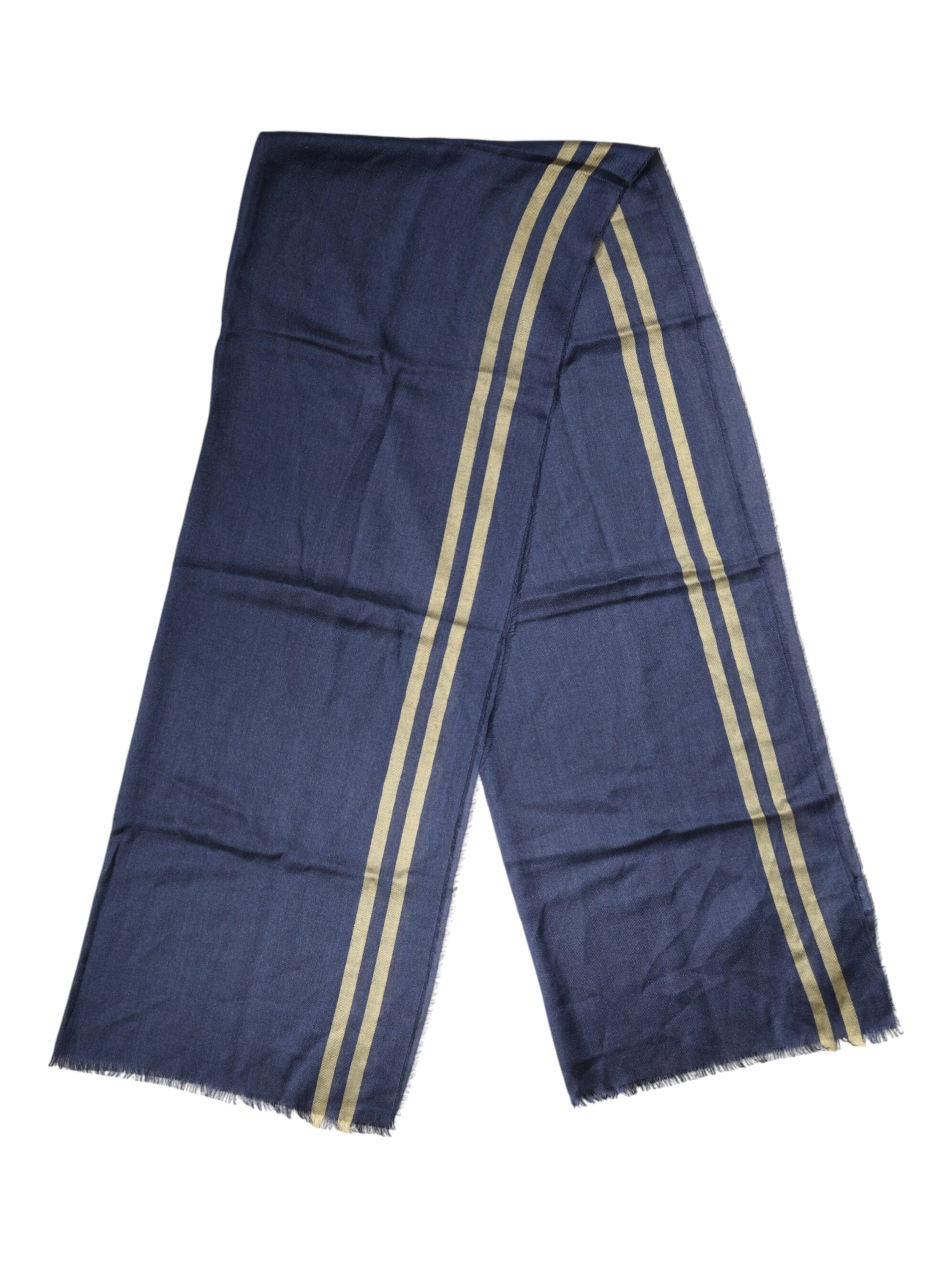 Blue Cashmere Neck Wrap Shawl Fringes Scarf