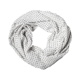 White Polka Dot Polyester Shawl Scarf