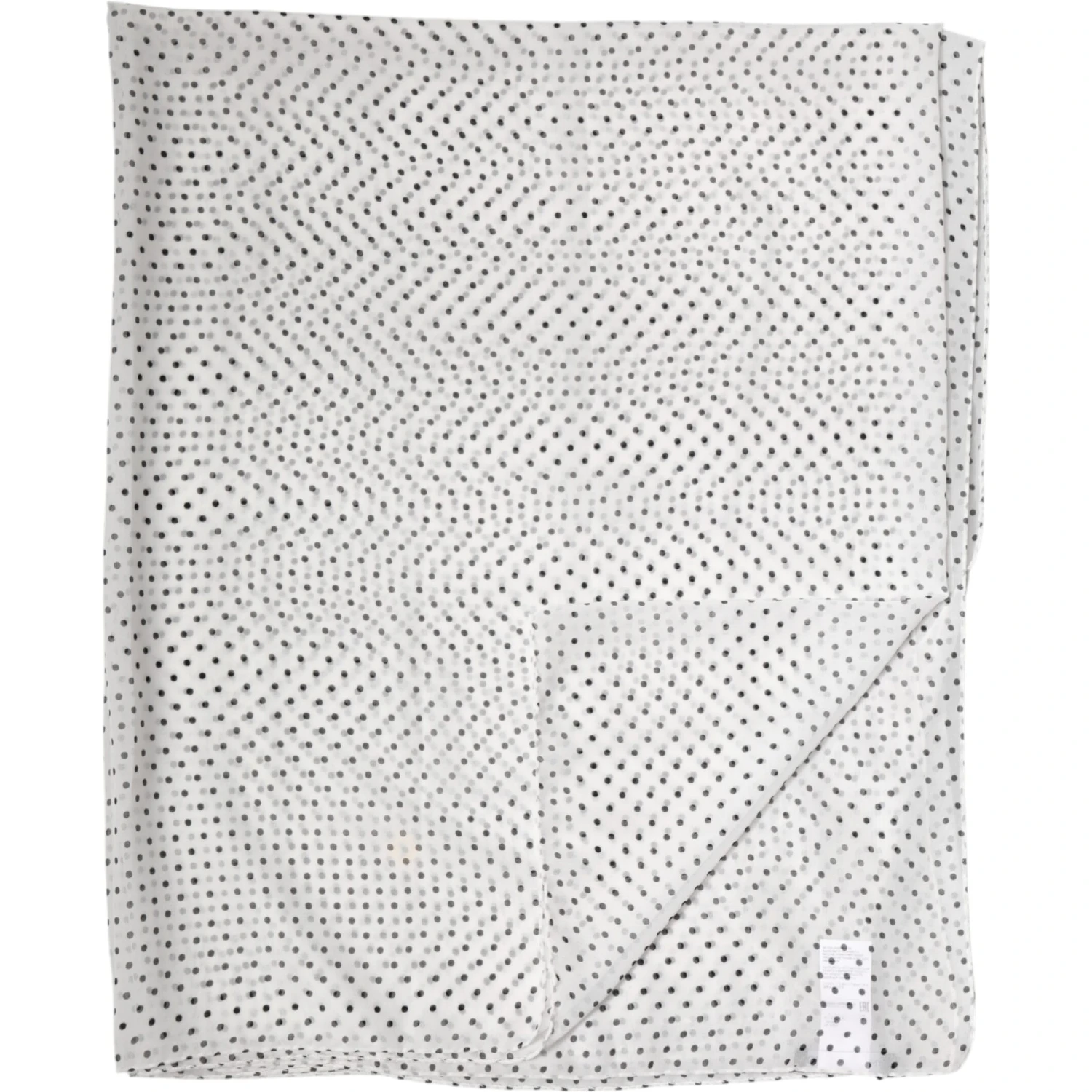 White Polka Dot Polyester Shawl Scarf