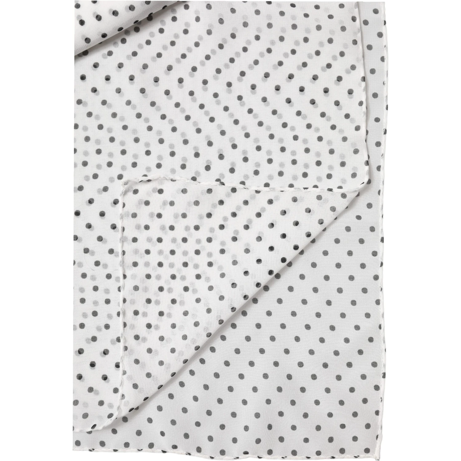 White Polka Dot Polyester Shawl Scarf