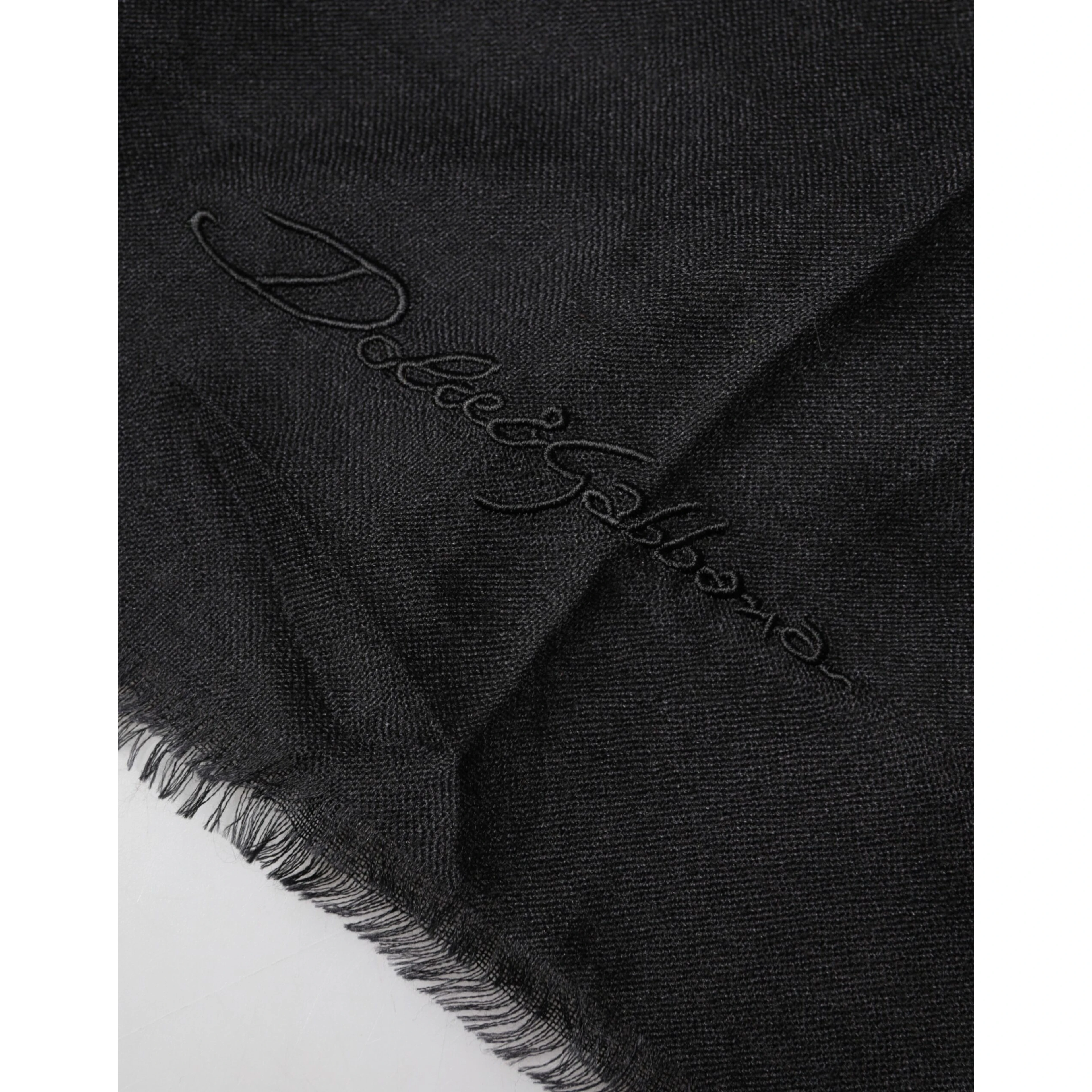 Black Cashmere Knit Neck Wrap Shawl Scarf