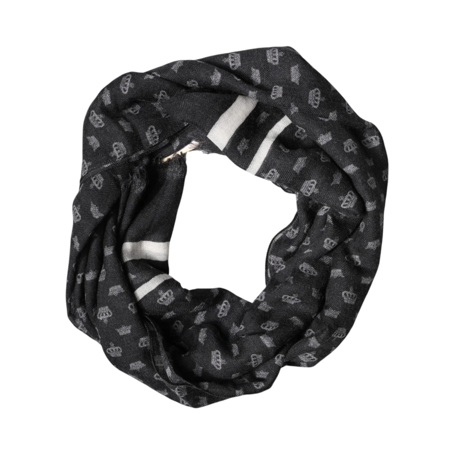 Black Crown Cashmere Neck Wrap Shawl Scarf