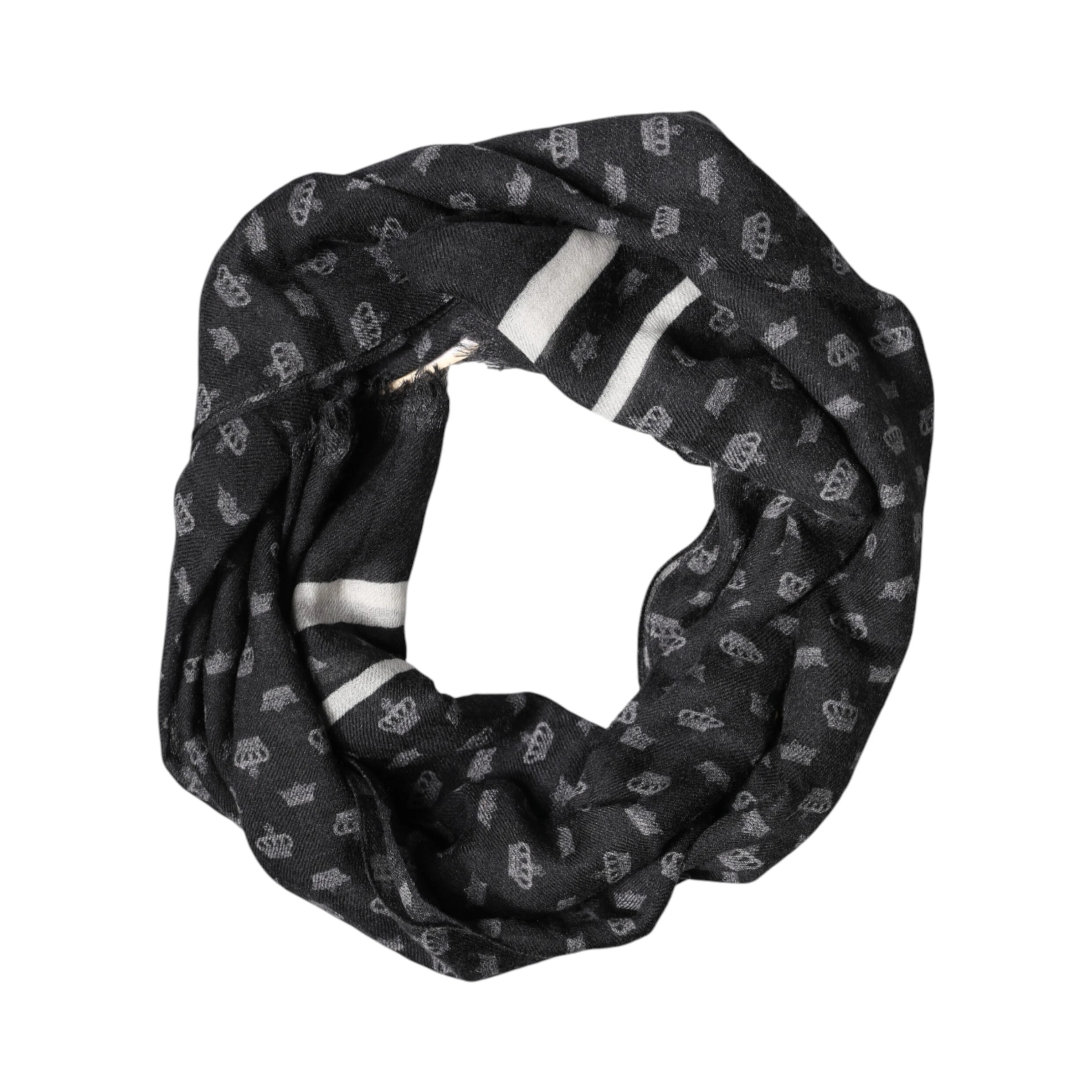 Black Crown Cashmere Neck Wrap Shawl Scarf