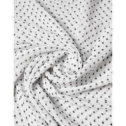 White Polka Dot Polyester Shawl Scarf