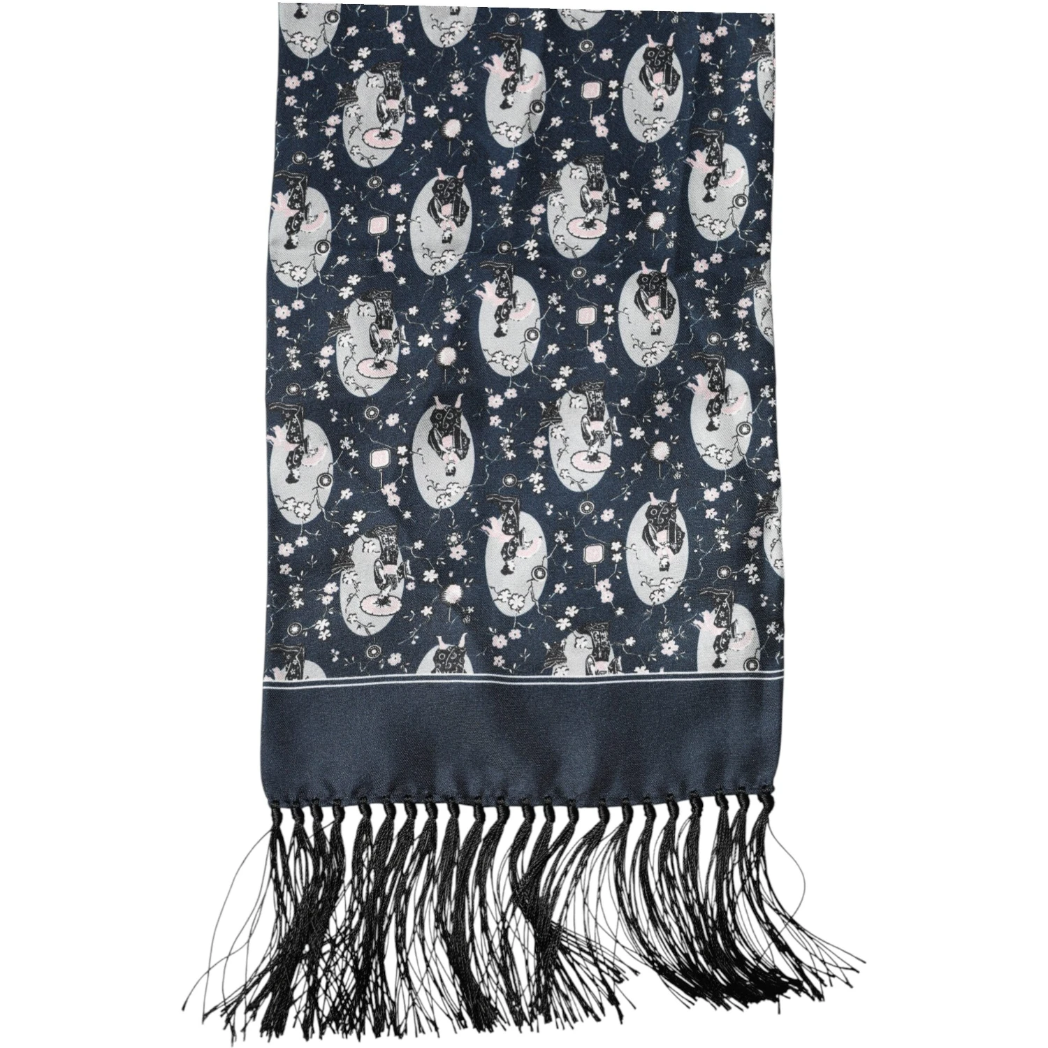 Navy Blue Silk Neck Wrap Shawl Men Scarf