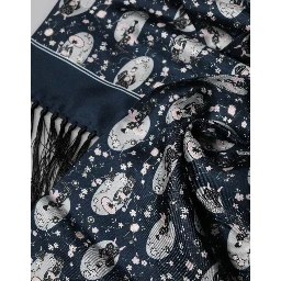 Navy Blue Silk Neck Wrap Shawl Men Scarf