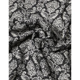 Black White Damask Patterned Lace Men Scarf