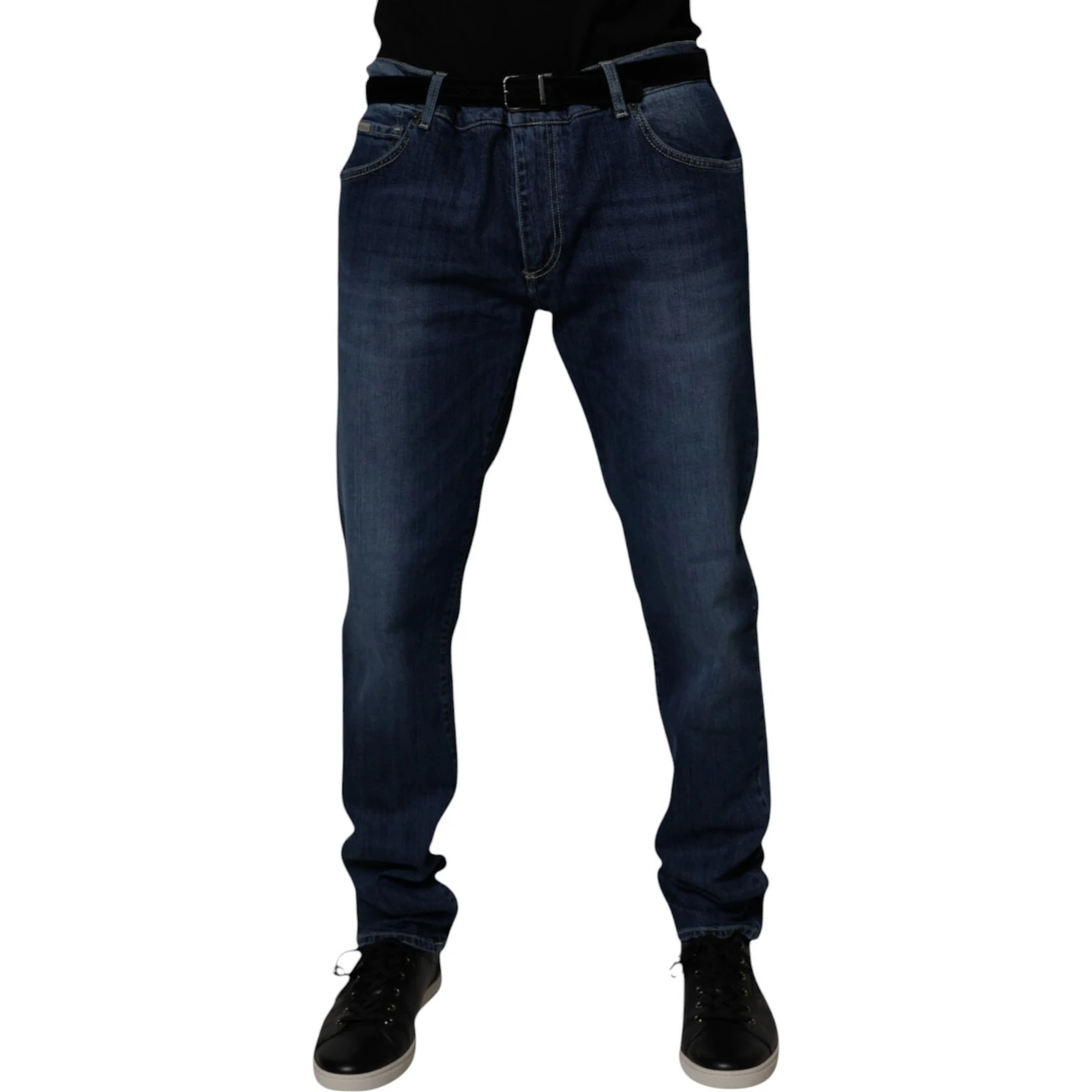 Blue Washed Cotton Stretch SkinnyDenim Jeans