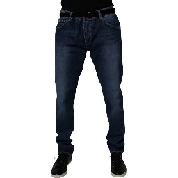 Blue Washed Cotton Stretch SkinnyDenim Jeans
