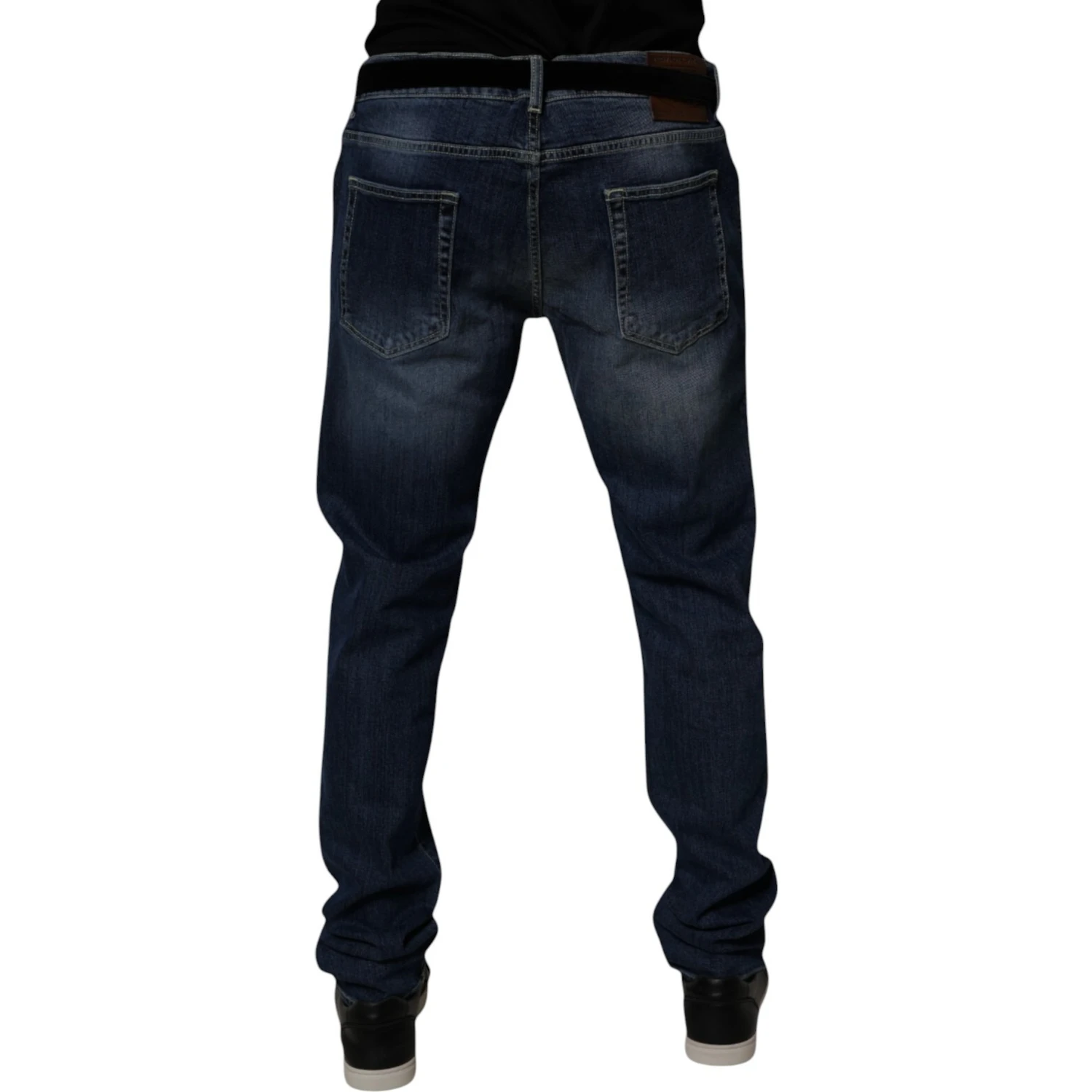 Blue Washed Cotton Stretch SkinnyDenim Jeans
